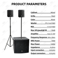 LA612CS-2.1 Subwoofer actif en bois à aimant néodyme de 12 pouces et 1600 W, bidirectionnel, pour studio d'enregistrement extérieur/intérieur