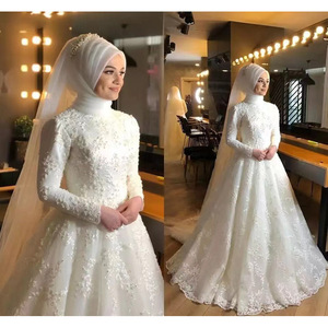 2022 nuevo encaje Brida manga larga blanco digno vestidos <span class=keywords><strong>de</strong></span> <span class=keywords><strong>alta</strong></span> <span class=keywords><strong>costura</strong></span> vestido <span class=keywords><strong>de</strong></span> <span class=keywords><strong>novia</strong></span> musulmán vestido <span class=keywords><strong>de</strong></span> <span class=keywords><strong>novia</strong></span> <span class=keywords><strong>de</strong></span> Oriente Medio - Product Image 4