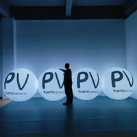 Ballons Publicitaires Hélium Géants Gonflables avec Logo, PVC, LED RGB, Télécommande, pour Festivals, 1m 2m 3m
