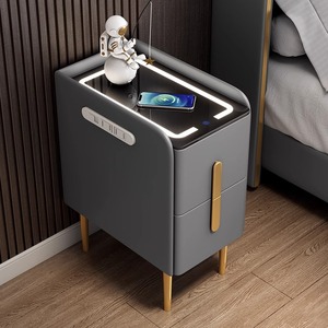 Haut-parleur Bluetooth moderne de luxe Chargement intelligent sans fil Port USB Support de téléphone portable en bois Vente directe d'usine Tables de chevet - Product Image 1