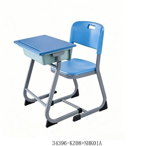 Adjustable Height School Desk And <b>Chair</b> With Blue Top And Metal Frame For Child Use Model 34396-KZ08 - Product Image 1