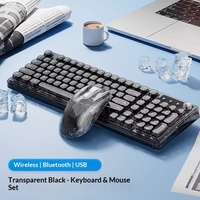 Ensemble clavier et souris sans fil transparents en cristal, touches Ice Keycap, clavier silencieux à sensation mécanique, pour ordinateur portable et ordinateur de bureau