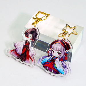 Customizable Double Sided Holographic Star <b>Keychain</b> Printable Epoxy Acrylic Carabiner Light Plastic Keycharm Design Your Own Key - Product Image 4