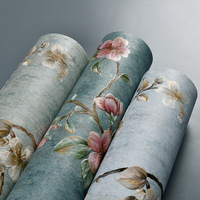 Papier peint à motif floral rural américain chambre à coucher salon salle à manger fond de mur papier peint autocollant