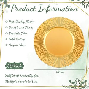 13 inch nhựa Vòng Dinner sạc tấm cho đám cưới bên bảng thiết lập Bridal Shower tổ chức sự kiện trang trí nội thất - Product Image 2