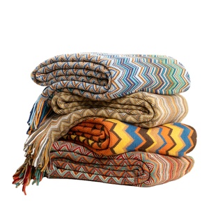 Bohême jeter couverture <span class=keywords><strong>acrylique</strong></span> tricoté couvertures légères avec gland lit <span class=keywords><strong>Plaid</strong></span> jeter pour canapé couvre-lit sur le lit chambre décor - Product Image 1