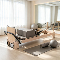 Reformer de Pilates en bois d'érable écologique, poulies silencieuses, pour la récupération post-partum, la correction de la posture et l'entraînement du tronc