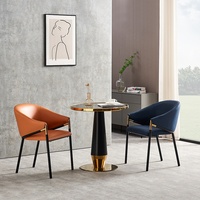 Emballage de haute qualité en cuir Pu rembourré café salle à manger bras chaise salle à manger chaise de cuisine