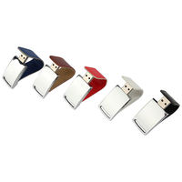Memoria USB 2.0 de Cuero Personalizada con Hebilla Metálica, Alta Velocidad, Logotipo Personalizado, 1GB-256GB, 1 Año de Garantía, Molde Privado