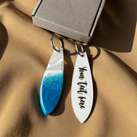Porte-clés créatif en résine motif vague, pendentif cadeau culturel océanique, idéal pour un transport facile