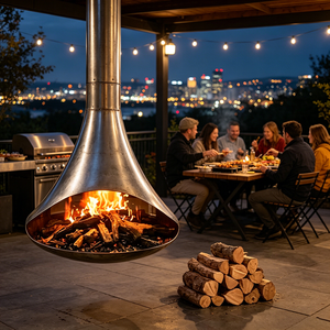 Chimenea Artística Independiente Contemporánea con Efecto de Llama 3D, Luz Ajustable y Diseño Seguro para Apartamentos, Estudios y Galerías - Product Image 3