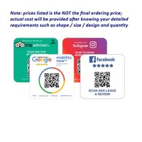 Panneaux en acrylique personnalisés avec code QR pour avis clients, supports d'avis en acrylique avec QR, cartes d'avis en acrylique NFC et QR, autocollants de signalisation en acrylique avec code QR