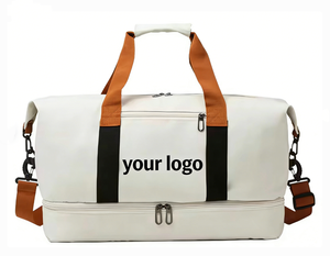 Custom Logo Women Canvas Gym Fitness Duffel <b>Bag</b> Travel Tote Shoes Compartment Weekender Overnight Tote Large Capacity Travel <b>Bag</b> - Product Image 1