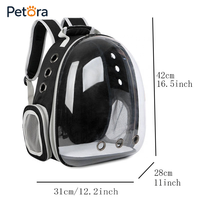 Sac à dos de transport pour chat et chien Petora Fashion, portable, renforcé, avec poche latérale en maille zippée, pour la plage, les loisirs, les voyages en voiture