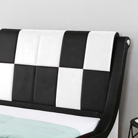 Nouveau magasin Willsoon Lit plateforme rembourrée en cuir synthétique PU double king size personnalisé moderne en forme de courbe