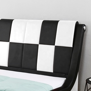 Willsoon nuovo negozio personalizzato moderno letto con plateau imbottito a forma di curva in pelle sintetica - Product Image 6