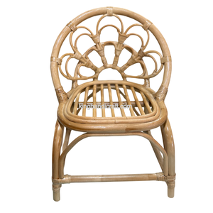 Chaise pour enfants en rotin naturel faite à la main pour fête d'anniversaire, mobilier d'événement pour enfants de style bohème - Product Image 4