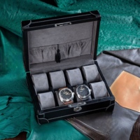 OEM ODM lusso 5 6 8 10 Slot scatola di orologi in pelle quadrata con cuscini comprimibili Design unico custodie per regali