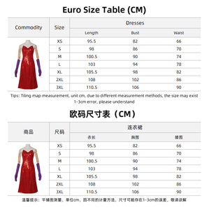 Abito Cosplay di <span class=keywords><strong>Jessica</strong></span> da 'Chi ha accusato Roger Rabbit?' con Spacco Alto, Vestito Rosso con Paillettes e Guanti Viola, Costume per Halloween - Product Image 6