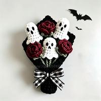 Buket Bunga Mini Rajutan Poliester Bentuk Boneka Halloween, Ukuran Dapat Disesuaikan, Liontin, Laris Manis, Kualitas Tinggi, Grosir Pabrik