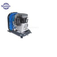 Tête de compresseur d'air monocylindre à piston avec cadre bleu-noir, entraînement hydraulique, utilisation industrielle portable, ensemble de pompe à piston