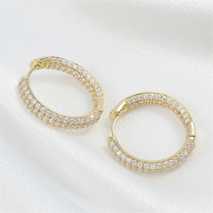 RAKOL EP3012 Rhodiumplated Women's Elegant Earrings Fashion Round Hollow Earrings - Product Image 1