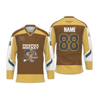 Jersey Hoki Es Kustom OEM ODM Unisex Dewasa Remaja Nama Nomor Logo Kustom Cetak Sublimasi Grosir Seragam Hoki Tim
