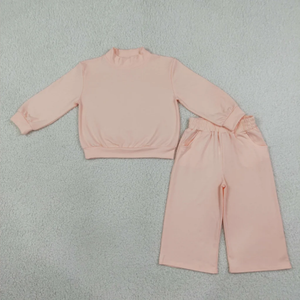 Ensemble de survêtement rose 2 pièces pour filles, sans manches, imprimé yoga, pantalon confortable et écologique - Product Image 2