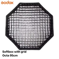 Godox Softbox octogonal de 95 cm avec grille nid d'abeille et monture Bowens pour éclairage photo en studio, accessoires de photographie