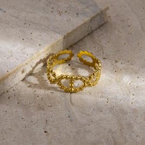 Geometric Hollow Adjustable <b>Opening</b> <b>Ring</b> Gold Color Unisex Fashion Jewelry Gift Yiwu Origin - Product Image 4