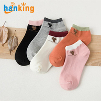 Ehanking Chaussettes en coton Chaussettes de cheville mignonnes pour femmes Chaussettes courtes en coton tricotées pour femmes, décontractées, animaux de dessin animé et chat
