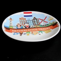 Amsterdam Holland Plaque d'ornement en céramique souvenir touristique imprimée de logo personnalisé