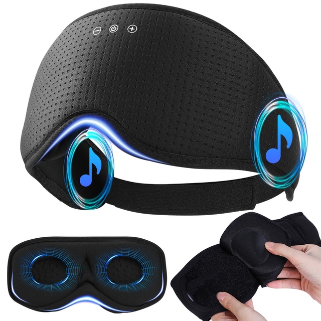 Bluetooth Timed Dual-Ear Sleep Mask 3D Light-Blocking Breathable Comfortable Eye Protector Custom Logo Office Lunch Breaks
