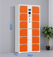 Casier électronique intelligent en métal avec lecteur de codes-barres et reconnaissance faciale, serrure à clé, rangement durable pour usage public