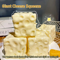 Taba Squishy Cheese Cube Stress Ball Bola Pijat Bentuk Kubus yang Dapat Diulurkan, Tidak Melambung, Mainan Sensorik Fidget untuk Dewasa, Hadiah Relaksasi