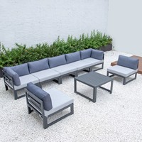 Ensemble de meubles modernes en aluminium pour patio, table de foyer avec jardin pour manger, pour hôtels, parcs, cours, entrepôts