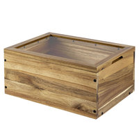 Nouveau Style Acacia Bois Conteneur De Stockage Des Aliments Boîte À Pain Boîte À Pain En Bois pour Comptoir De Cuisine