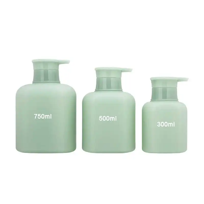 300ML 500ml 750ml 8oz Green Square Empty Plastic Shampoo Body Wash Pump Lotion Bottles