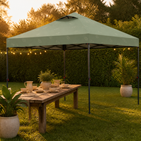Tente Pop-Up 10x10 à Montage Instantané, Imperméable, Structure en Acier, Revêtement PVC, pour 4 Personnes, Utilisation Extérieure, Camping, Exposition, Intérieur