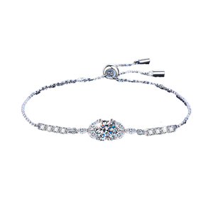 Joyería Personalizada <span class=keywords><strong>de</strong></span> Estilo Moderno para Mujer, Pulsera <span class=keywords><strong>de</strong></span> Plata <span class=keywords><strong>de</strong></span> Ley 925 con Moissanita Brillante <span class=keywords><strong>de</strong></span> Color D VVS1, Brazaletes <span class=keywords><strong>de</strong></span> Diseñador - Product Image 1