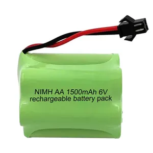 Personalização capacidade batterie nimh 6v ni mh aa 1500mah 1800mah 1.2v aa bateria recarregável