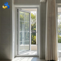 Porte coulissante intérieure en verre trempé à double vitrage, design moderne fini PVC, résistante au vent
