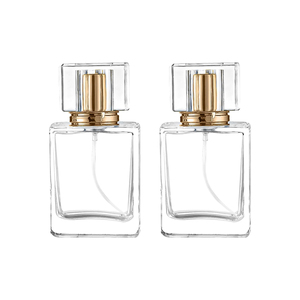 Flacon de parfum carré transparent personnalisable de 30 ml avec fond épais, pulvérisateur à pompe, impression sérigraphique, scellé, vide et rechargeable - Product Image 1