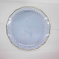 Assiettes jetables transparentes de 9 pouces avec bord doré pour fête, assiettes à dessert jetables pour fête, remise de diplôme, anniversaire, mariage