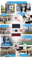 KONLEN 433Mhz Sirène stroboscopique solaire ABS avec bouton d'alarme de panique et lumière, système d'alerte SOS extérieur puissant pour la sécurité domestique