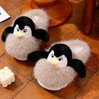 DERAN nouveau labubu moelleux floue diapositives pantoufles Animal en peluche maison diapositives femmes hiver confortable chaud chaussures broderie pantoufle personnalisée