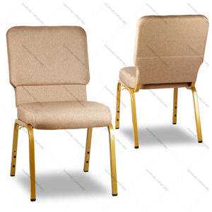 Chaise d'évêque en métal doré de haute qualité, entrelacée, avec revêtement en tissu et plastique, pour <span class=keywords><strong>l</strong></span>'église, la salle <span class=keywords><strong>à</strong></span> manger et le salon - Product Image 3