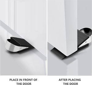 Techoln Heavy Duty Noir Argent Butoirs de <span class=keywords><strong>porte</strong></span> en métal <span class=keywords><strong>Design</strong></span> moderne Wedge pour toutes les surfaces de sol pour les hôtels - Product Image 4