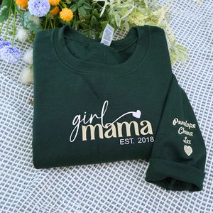 Ragazza mamma felpa ricamata felpa con cappuccio per bambini manica inverno/autunno motivo 3D tessuto anteriore distintivo regalo per ragazza mamma - Product Image 5