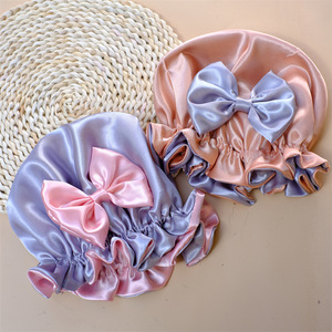 Gorro <span class=keywords><strong>de</strong></span> Dormir Suave <span class=keywords><strong>para</strong></span> Bebés Niñas, Gorro <span class=keywords><strong>de</strong></span> Satén Reversible <span class=keywords><strong>de</strong></span> Doble Capa, Lindo Gorro <span class=keywords><strong>de</strong></span> Dormir <span class=keywords><strong>para</strong></span> Niños con Lazo, Venta al Por Mayor - Product Image 5